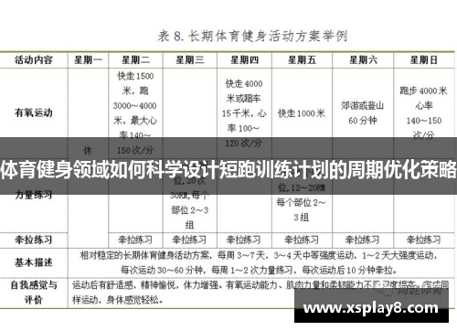 体育健身领域如何科学设计短跑训练计划的周期优化策略